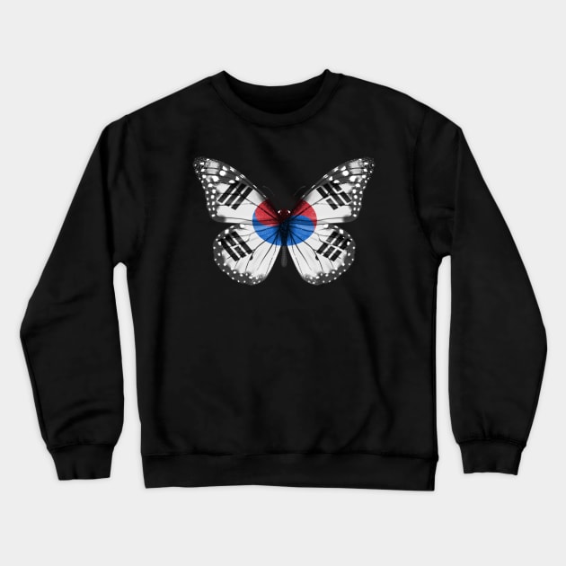 South Korean Flag  Butterfly - Gift for South Korean From South Korea Crewneck Sweatshirt by Country Flags